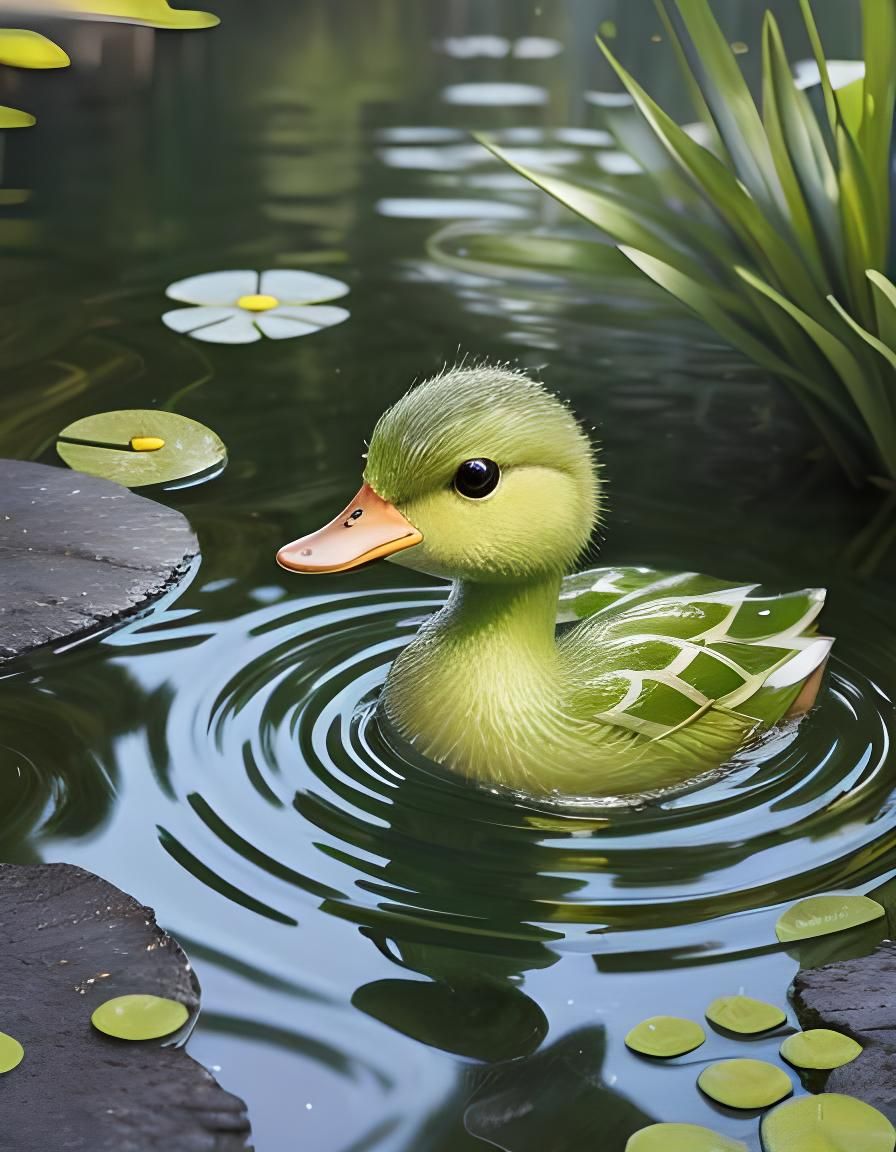 Green Duckling - AI Generated Artwork - NightCafe Creator