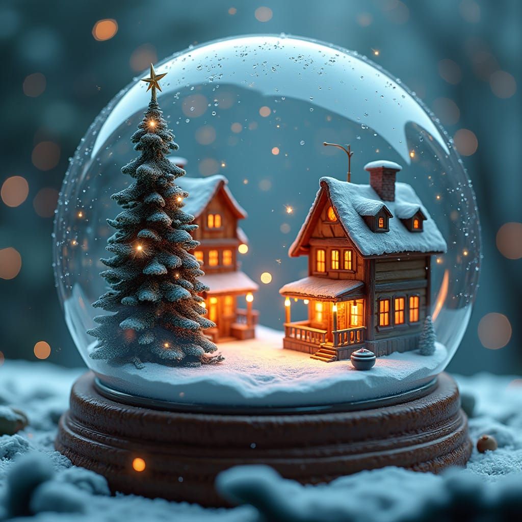 Vibrant Miniature Christmas Wonderland in Hyper-Realistic Ma...