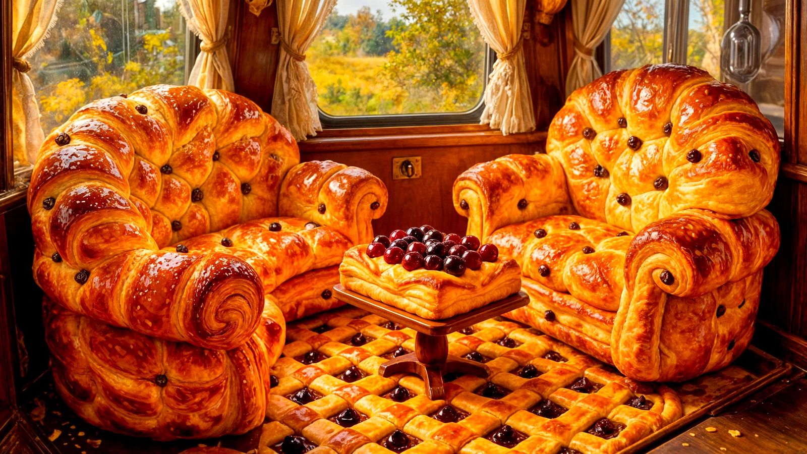 Cozy Ride on the Pastry Express  by @lawrencelot