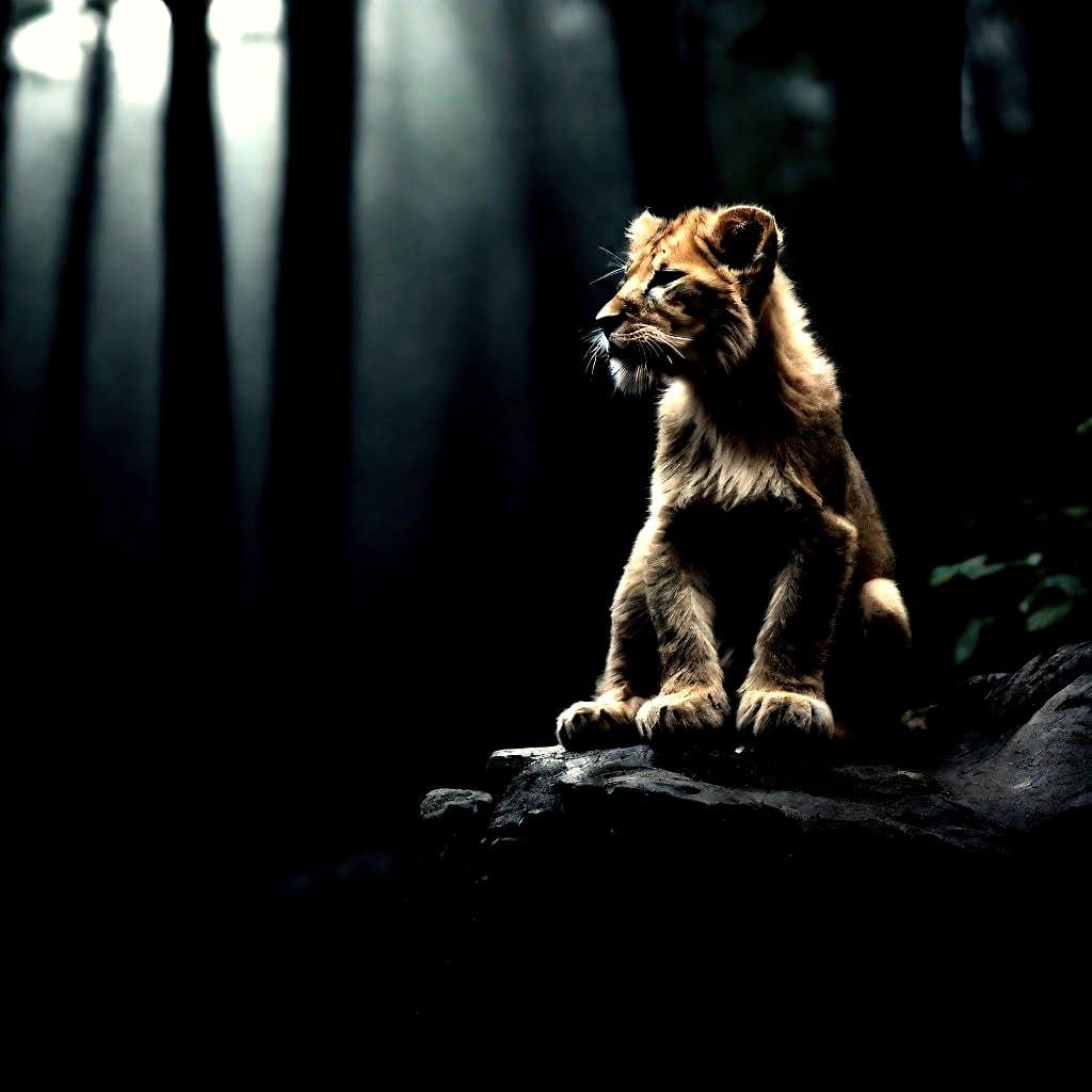 Horrific Lion Cub in the Style of Doré