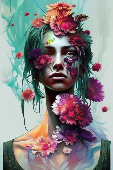 Flower Zombie - AI Generated Artwork - NightCafe Creator