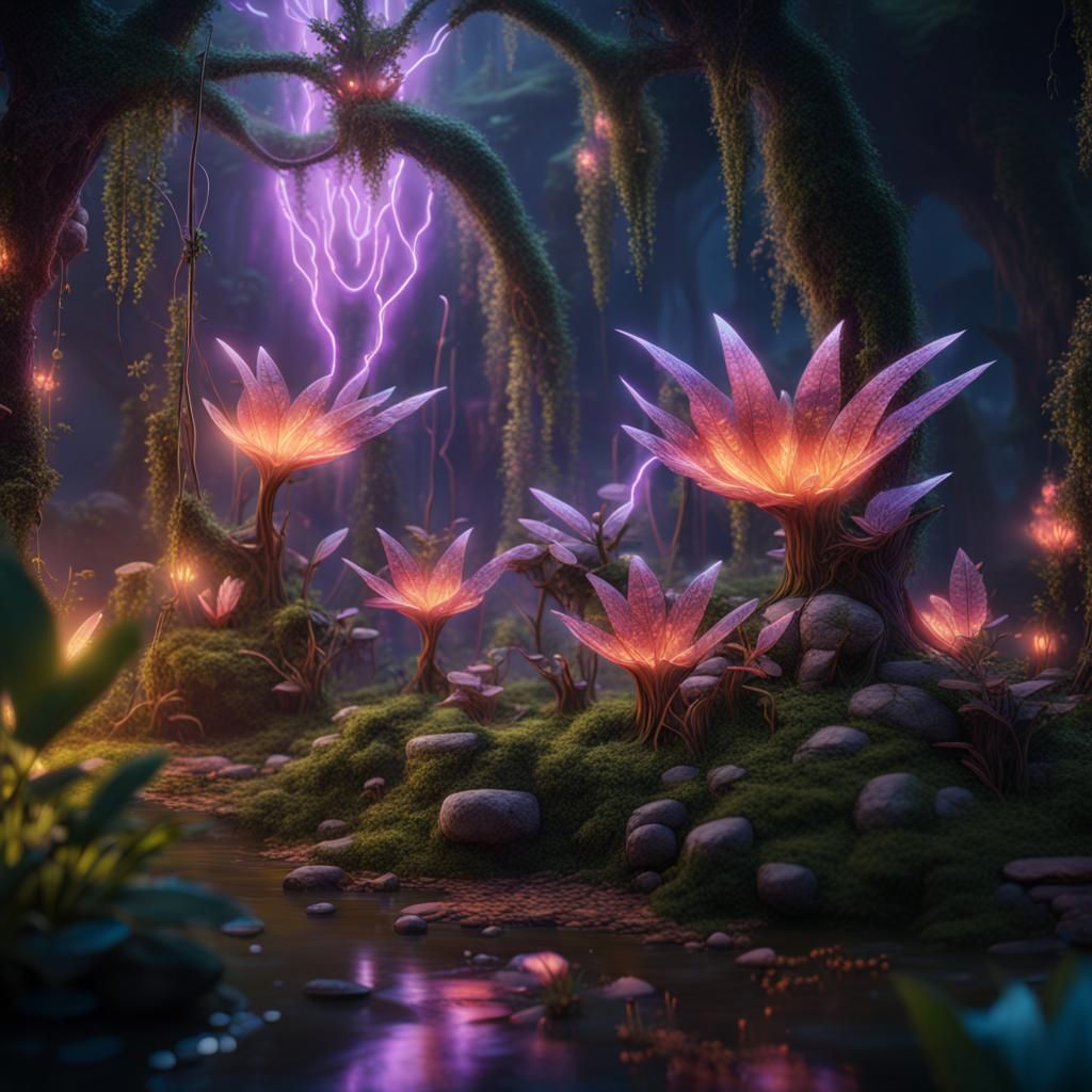 Magical energy plants  by @DustyLoft