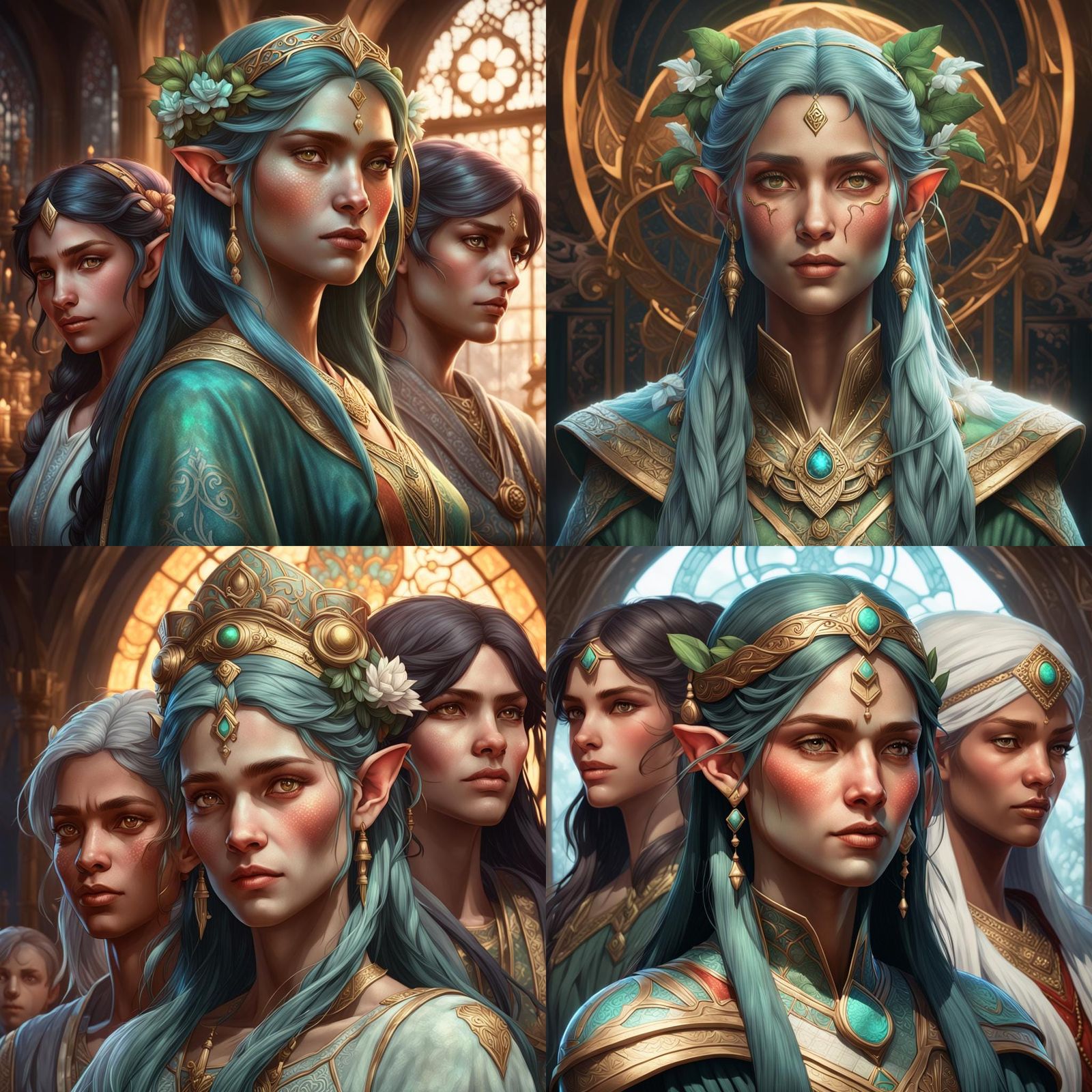 Elf woman caring for her family