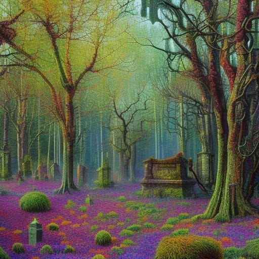 Peaceful cemetery