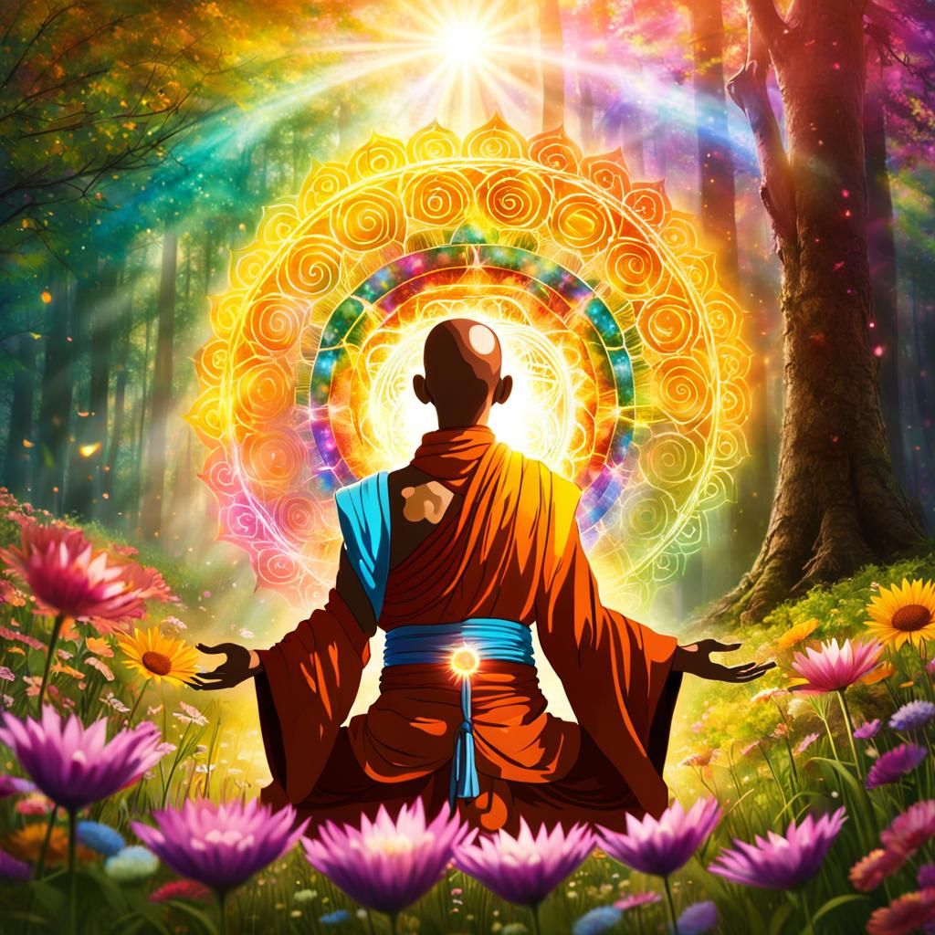 Monk in a Meadow - AI Generated Artwork - NightCafe Creator