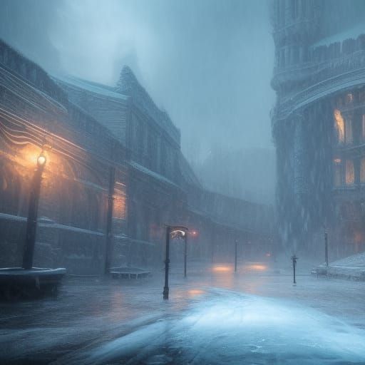 no buildings ice cycles with rain