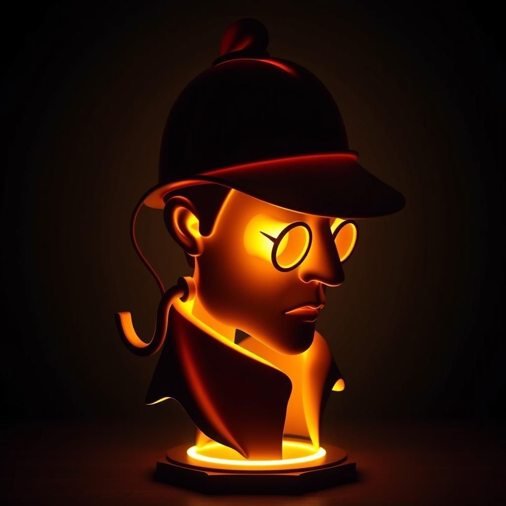 (Sh Holmes-inspired lamp1.5) sculpted in Sherlock's iconic s...