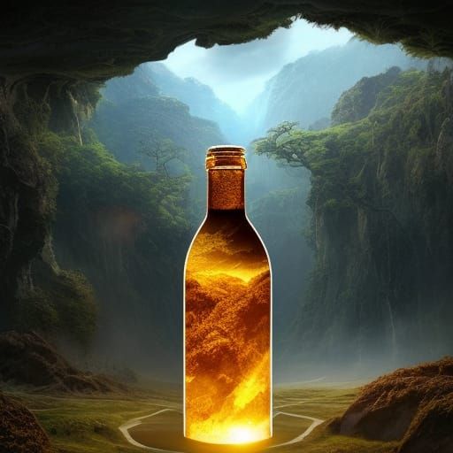 lava in a bottle - AI Generated Artwork - NightCafe Creator