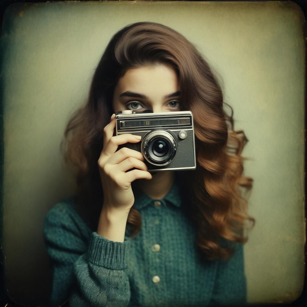 Instant photography, vintage portrait