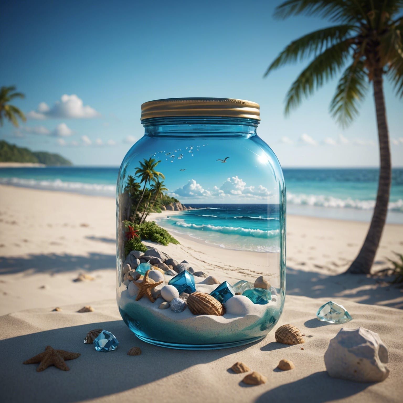 a glass jar sitting forgotten on a teenager's desk, inside i...