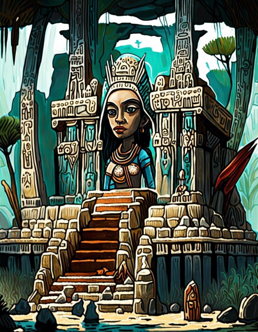 a neophyte priestess prepares herself to enter the inner cen...