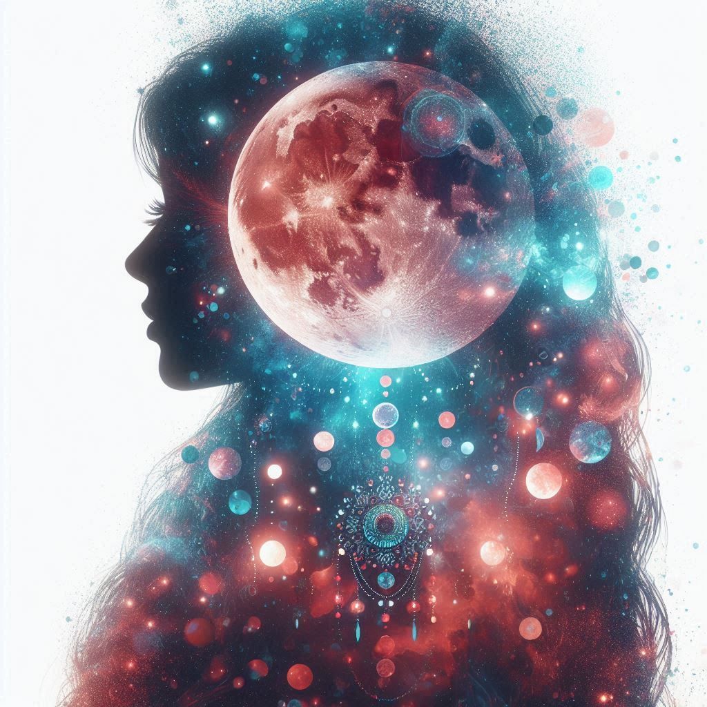 double exposure beautiful fantasy DALL-E 3 portrait landscape..