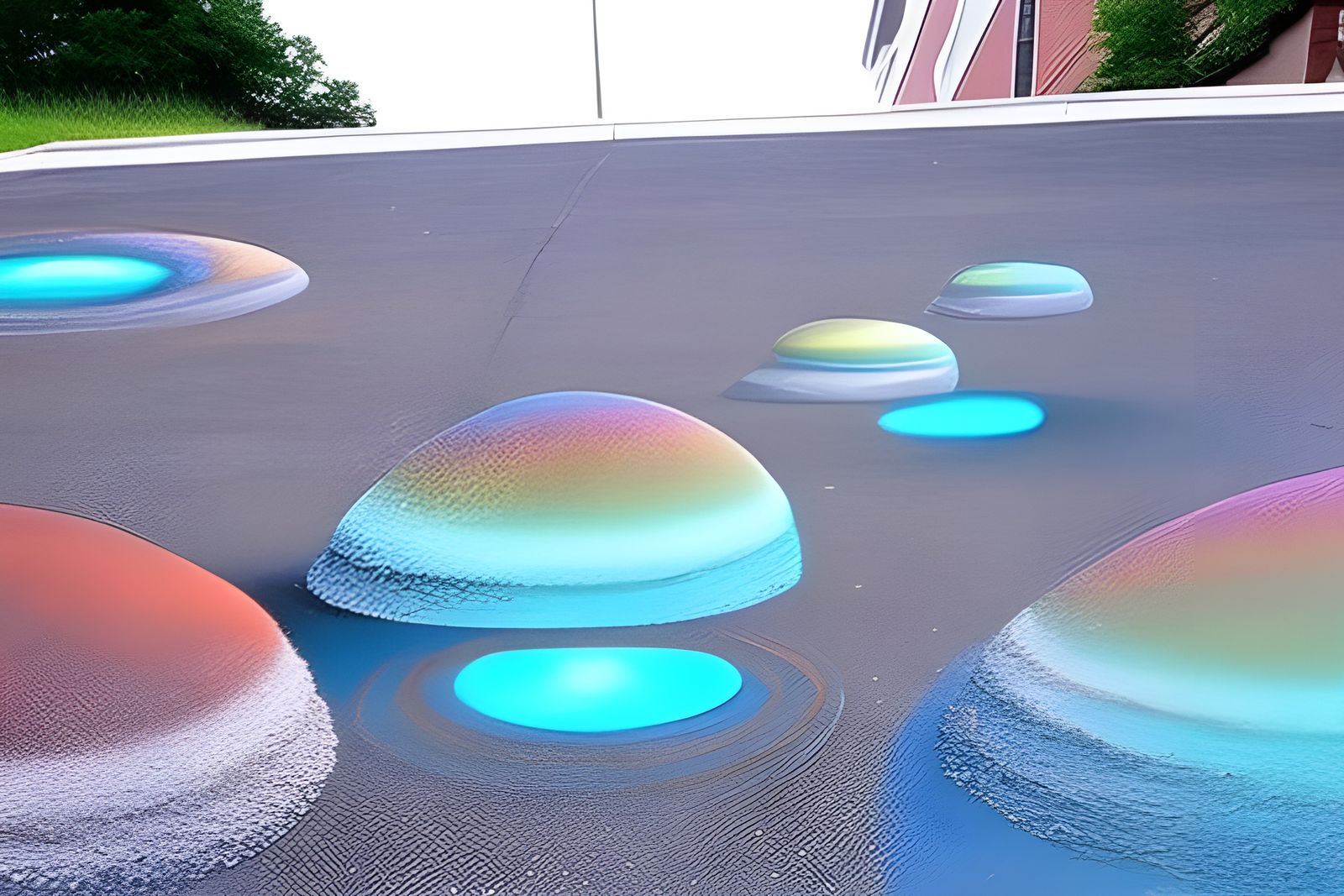 3D Optical Illusion Sidewalk Painting of Holographic 3D Rive...