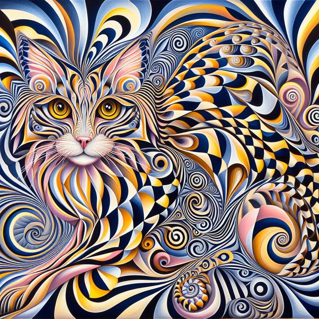 Spiral, golden ratio painting