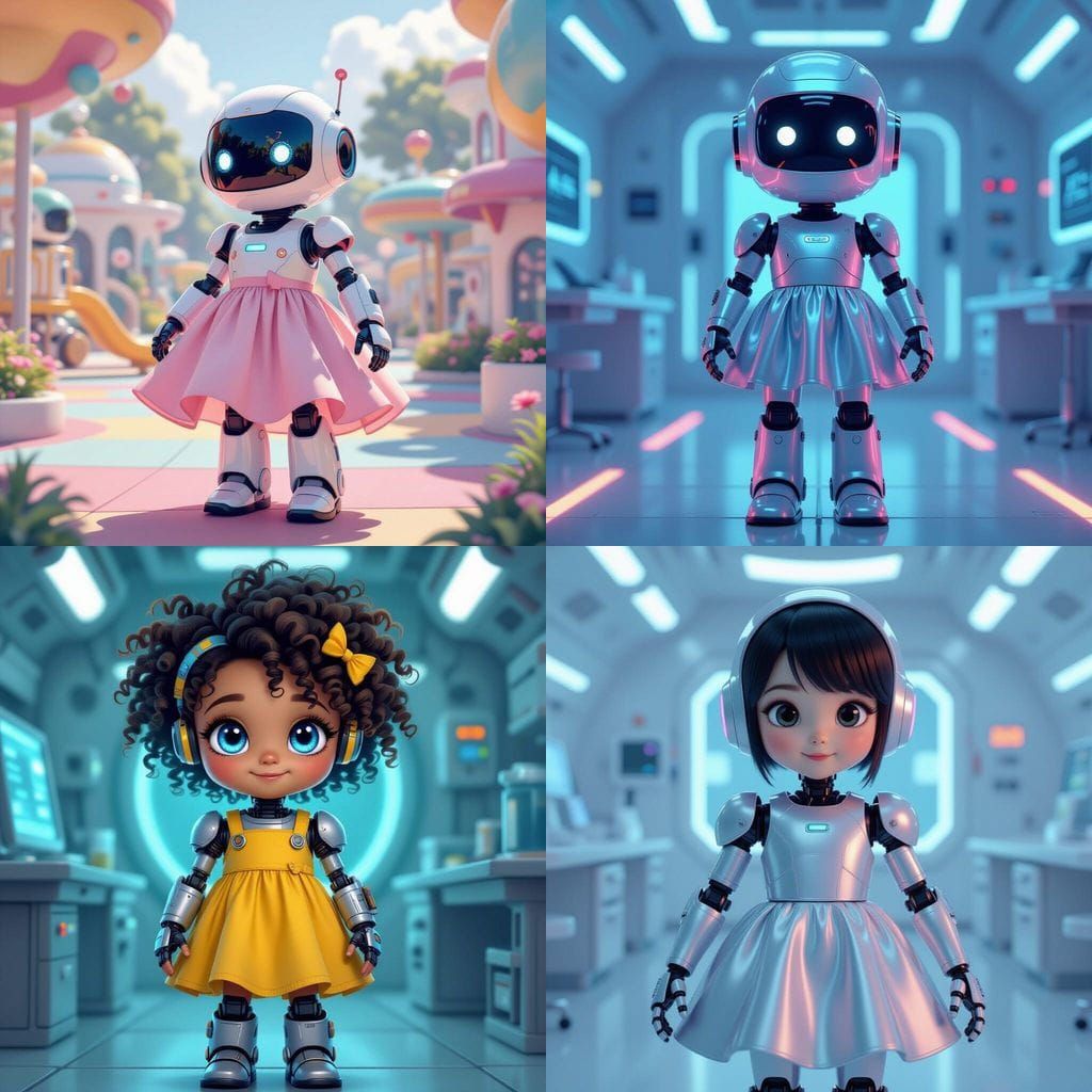 Adorable 3-Year-Old Girl Robot