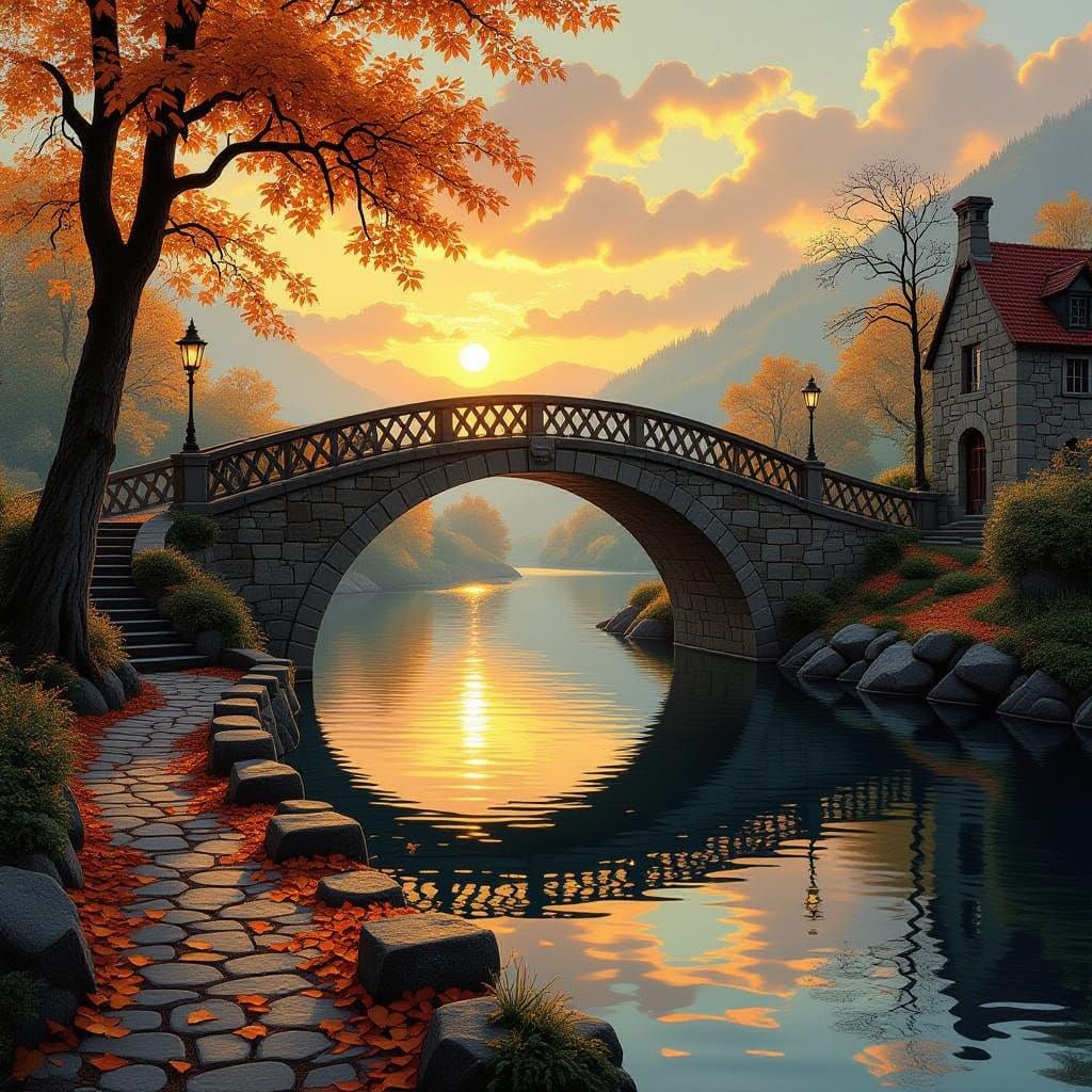 The colors of autumn draw paths.