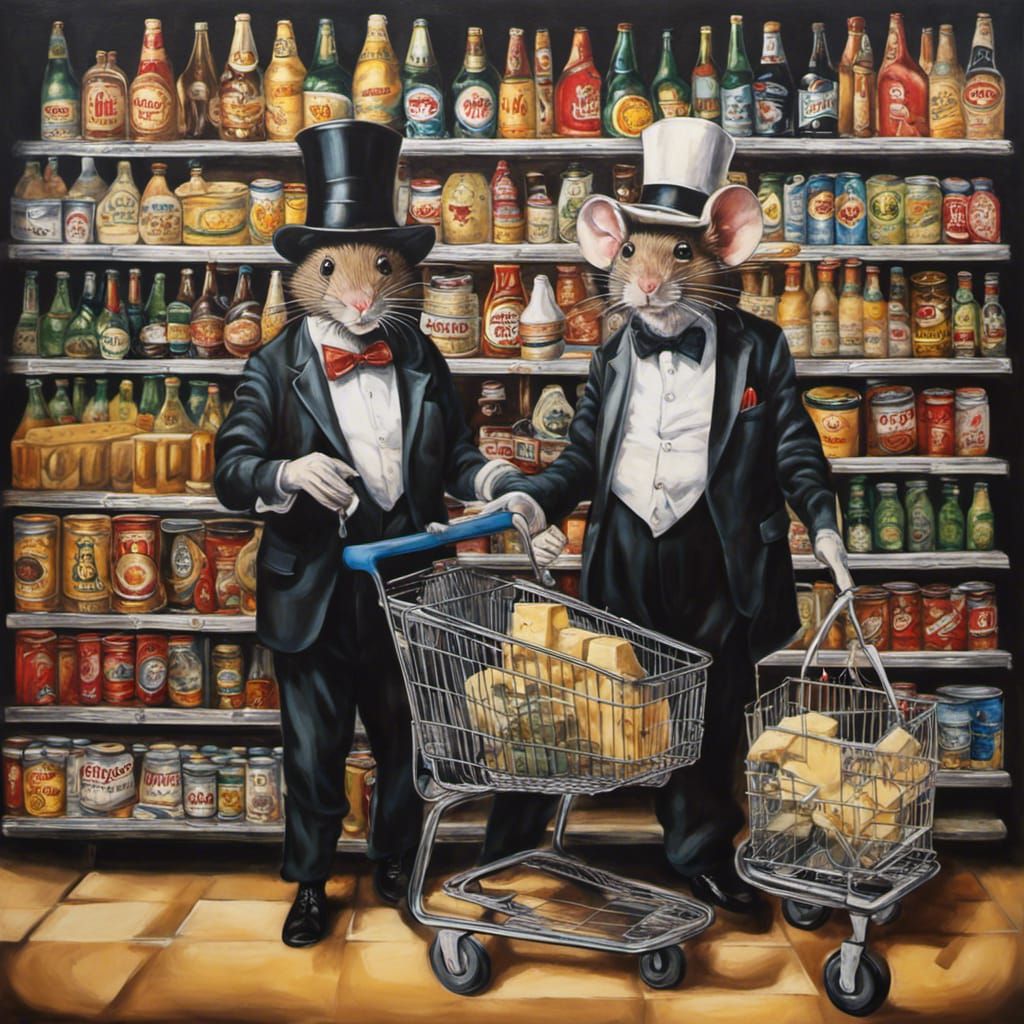 Two elderly mice, bought the cheese - now the booze!