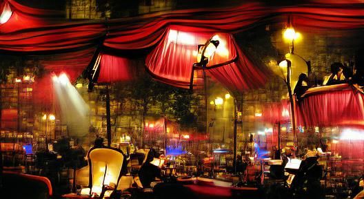 Night Cafe Cabaret in Paris, France