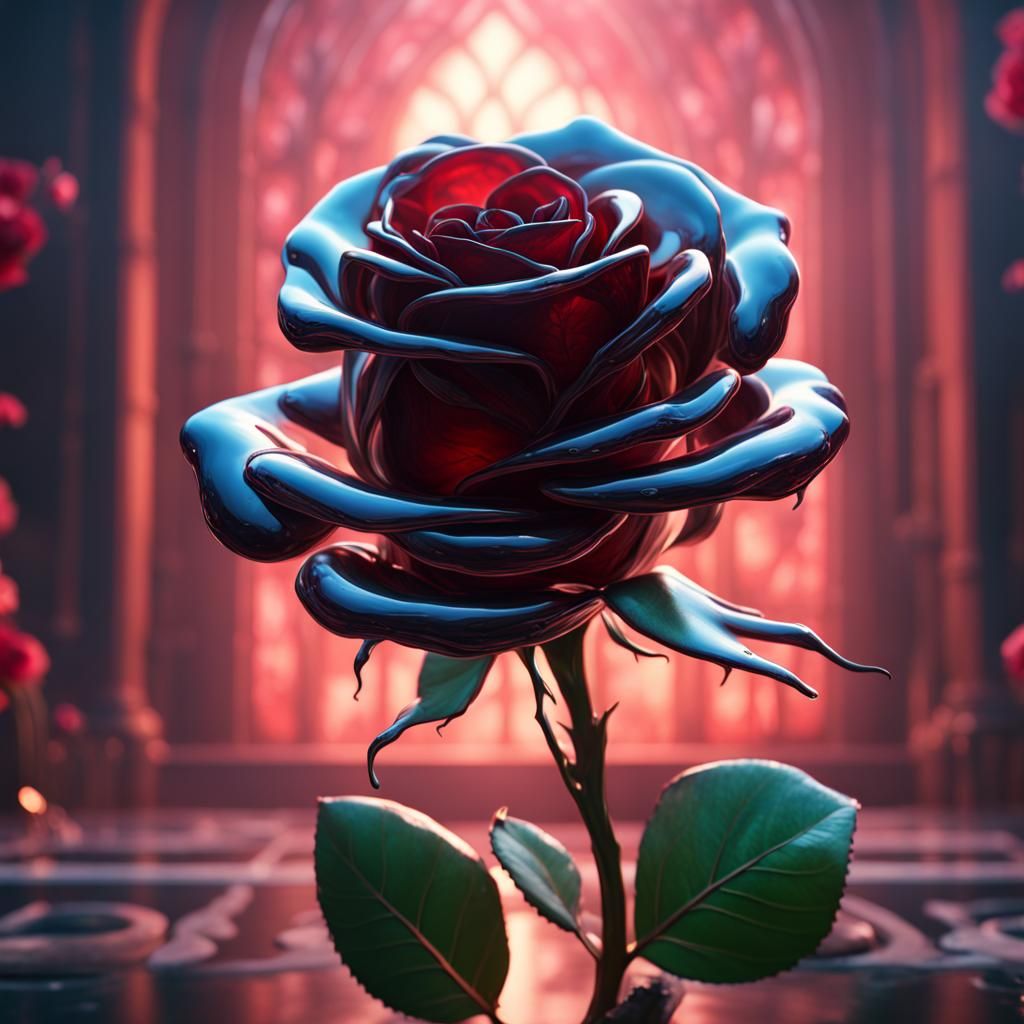 A rose made of glass