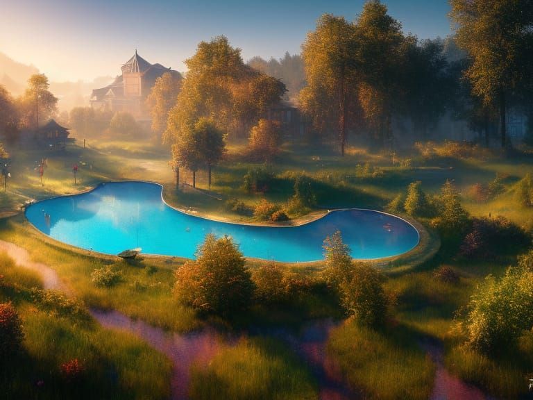 Insanely detailed photograph of a Glitter Pool next to a Cou...