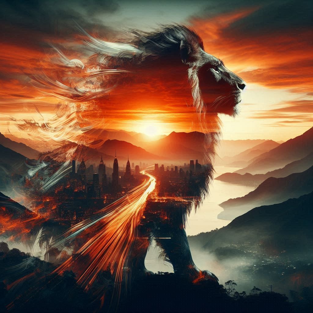 double exposure beautiful fantasy portrait landscape..