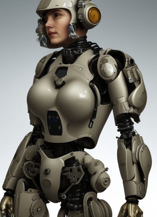 sci-fi female soldier in a mech suit