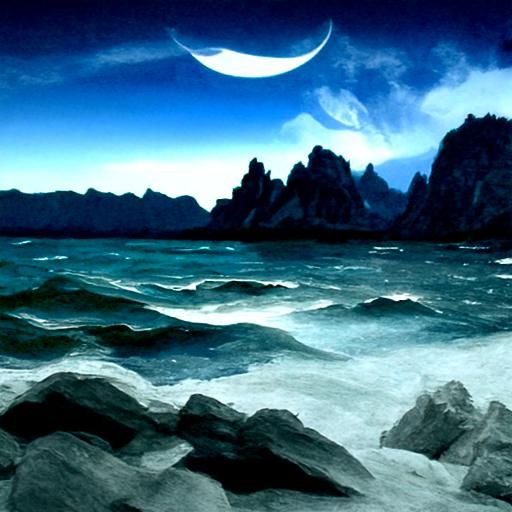 Moonlit sea
