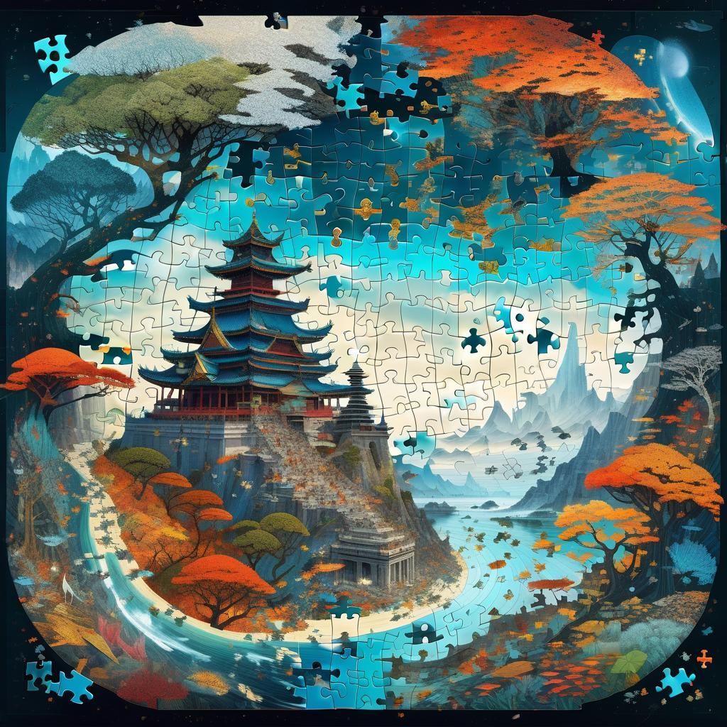 Puzzle landscape  by @SmitAiArtist