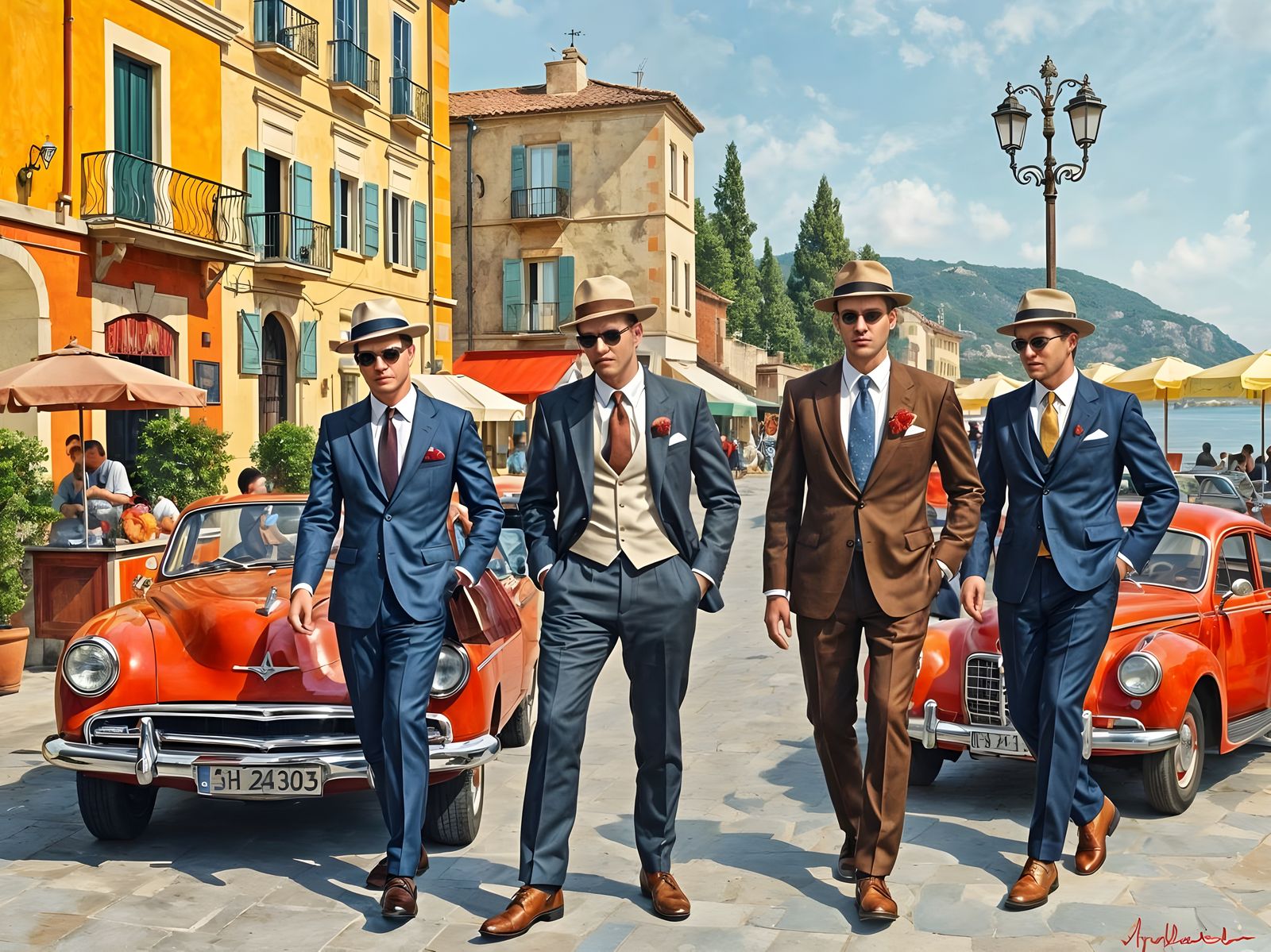 Sharp Suits & Sunlit Streets  by @AI Armand 