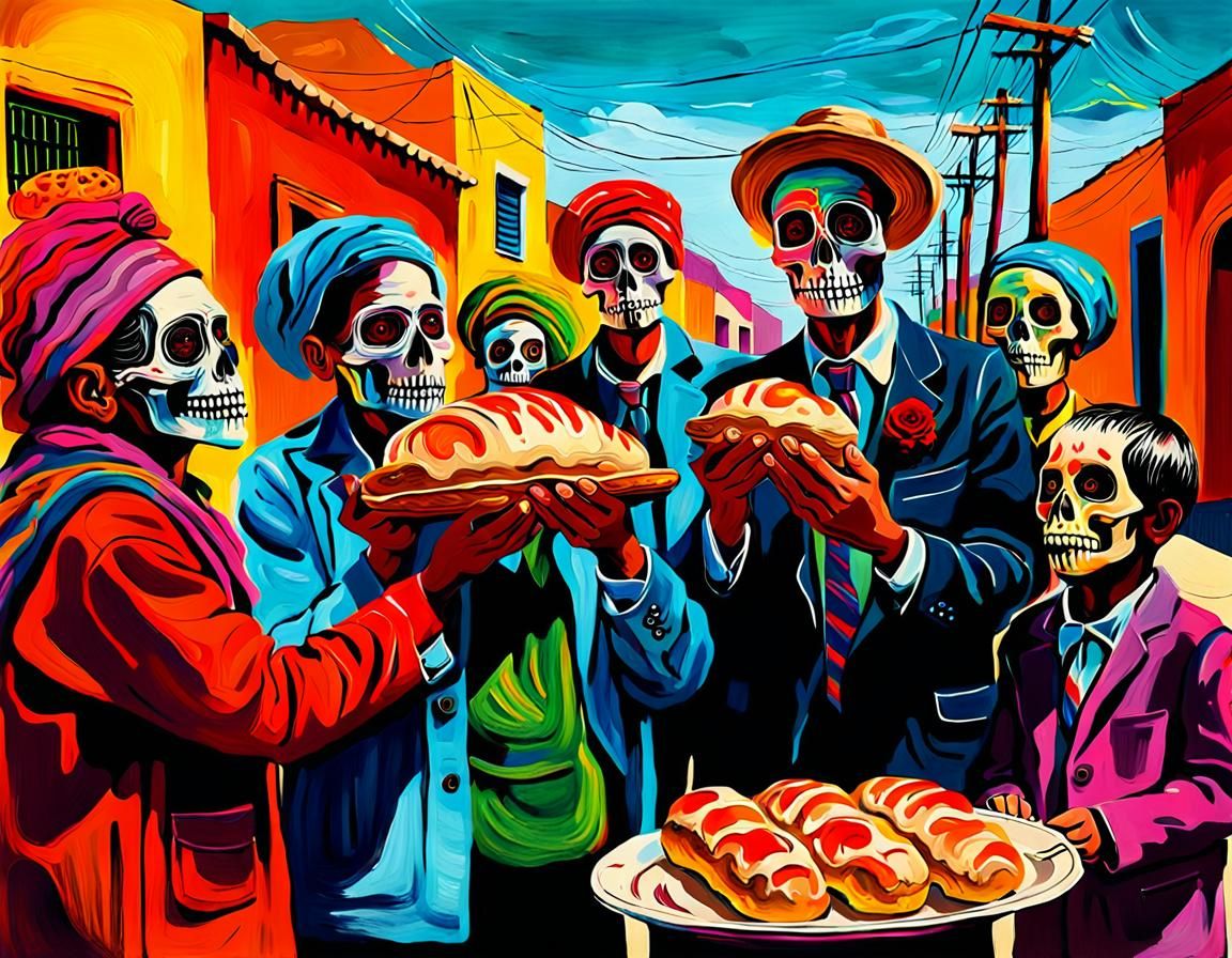 Masterpiece painting of Anonymous Ray giving bread to poor children in