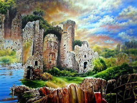 A ruined castle.