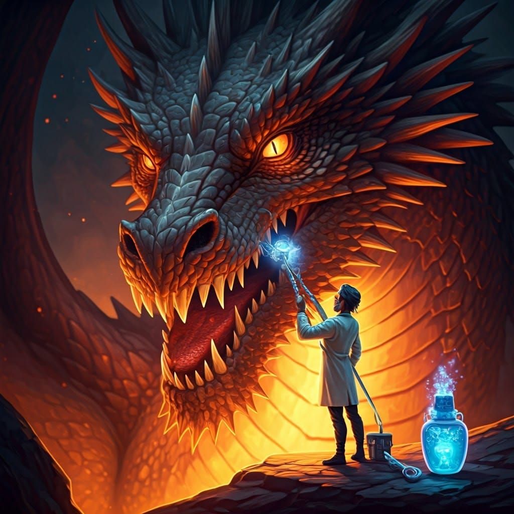 A dragon dentist.  by @Kerlon