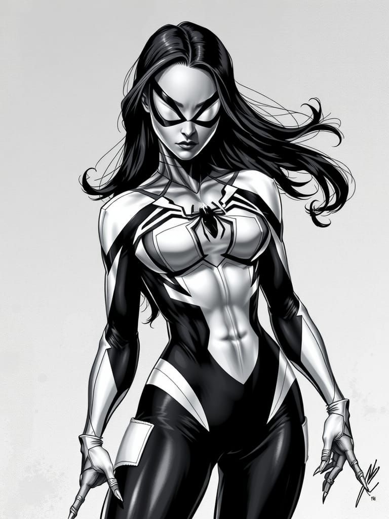 Araggina as Cyberpunk Noir Spider-Woman