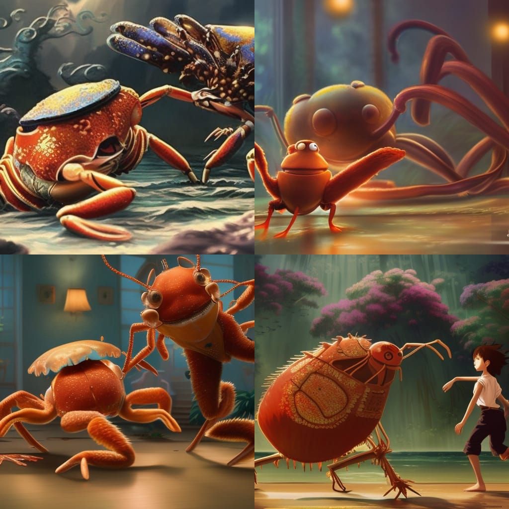 crabs dancing a waltz in a ballroom AI Generated Artwork NightCafe