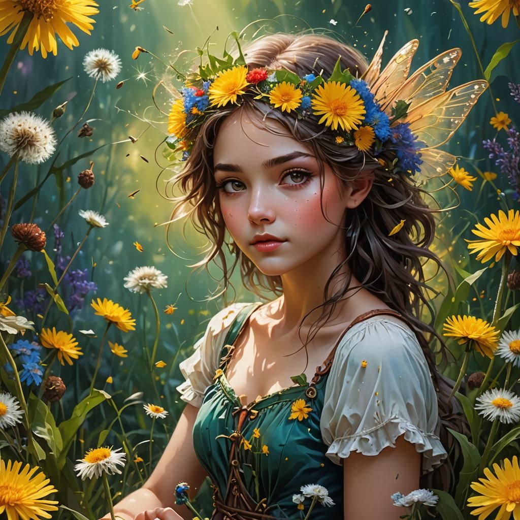 Dandelion fairy - AI Generated Artwork - NightCafe Creator