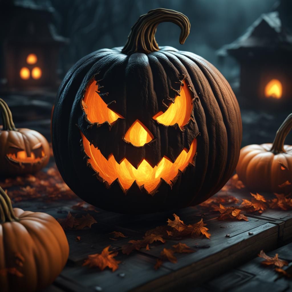 Detailed Black Jack O'Lantern Matte Painting