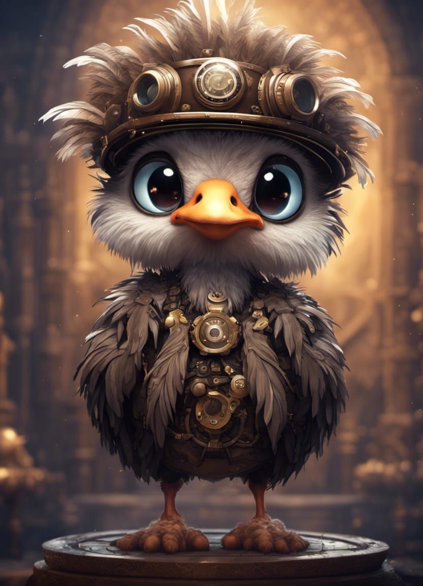 Baby ostrich does not stick his head in the sand   by @Axaliaa