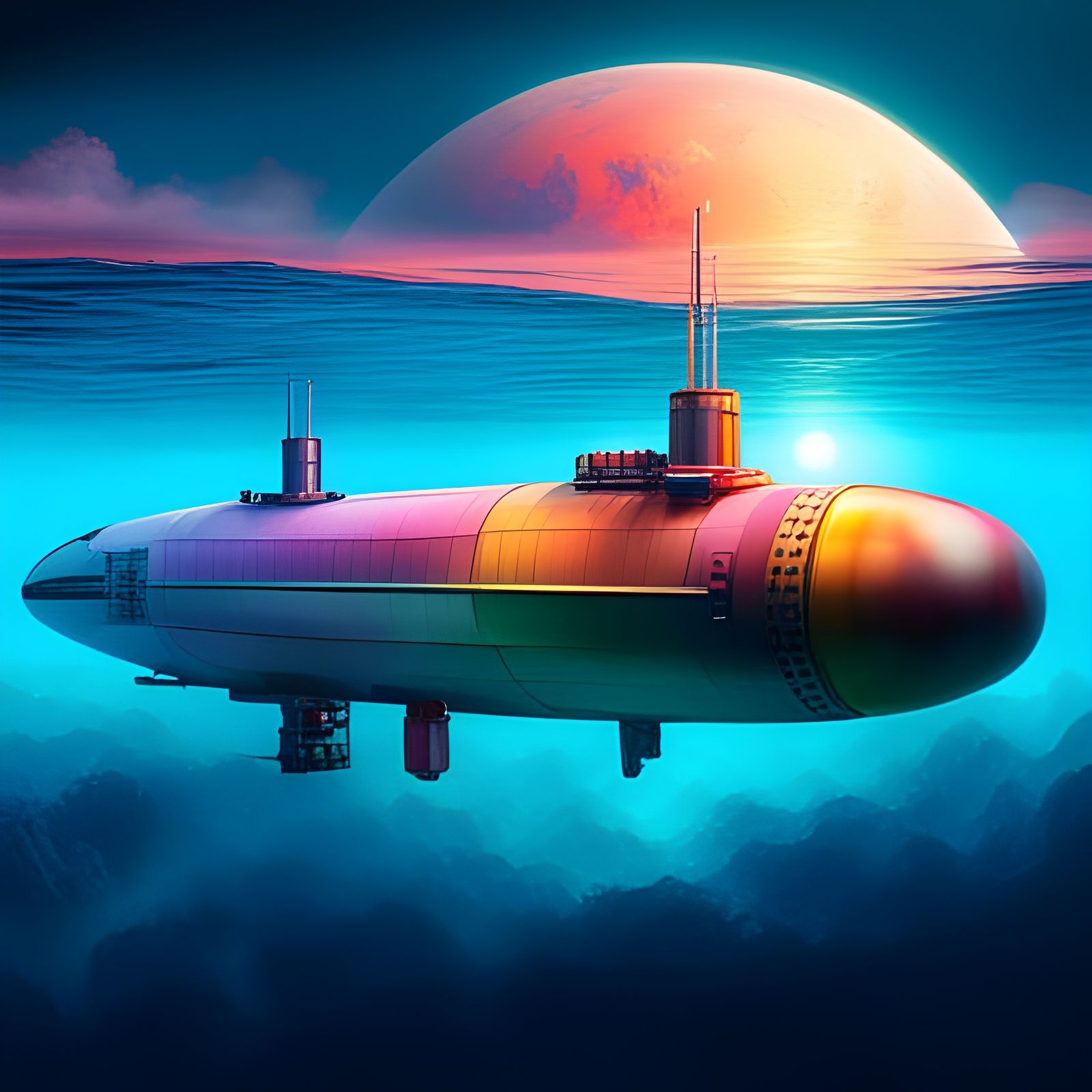 Holographic submarine painting