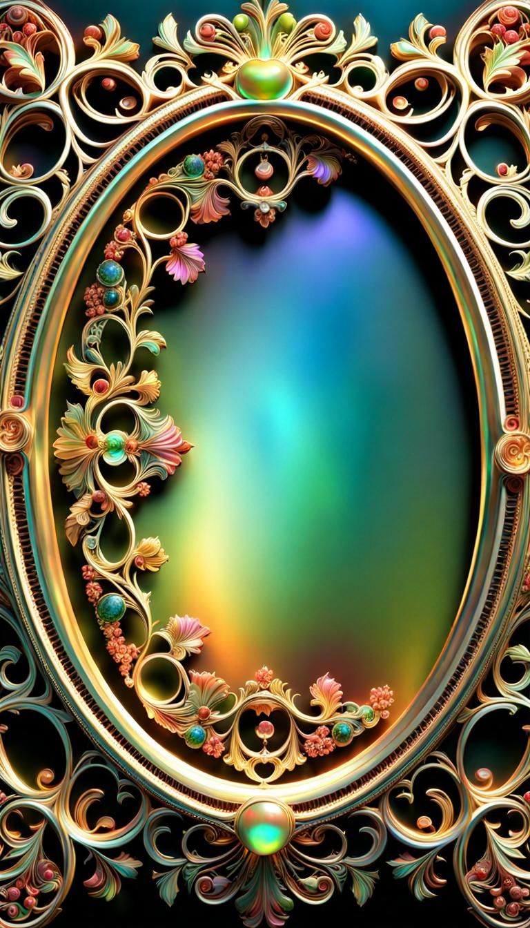 Opalescent Apple in Fractal Frame