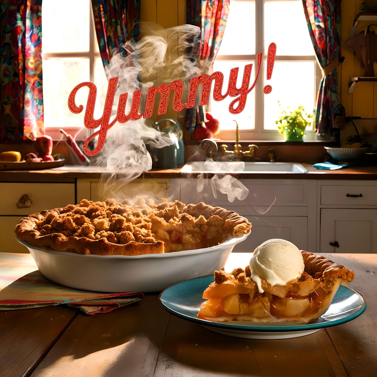 Hot Apple Pie With Home Made Vanilla Ice Cream - Yummy!  by @Holy Hearted Fool For Love