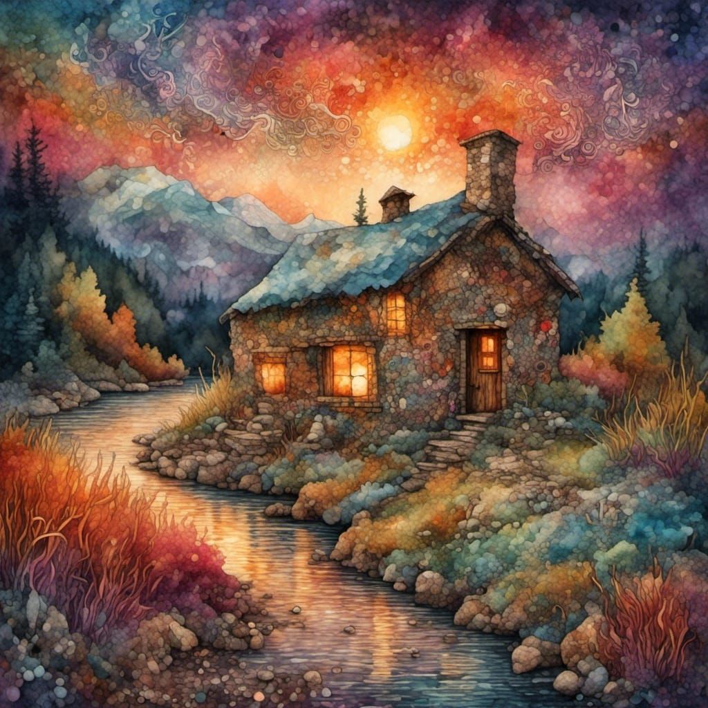 Watercolor Winter Landscape 006