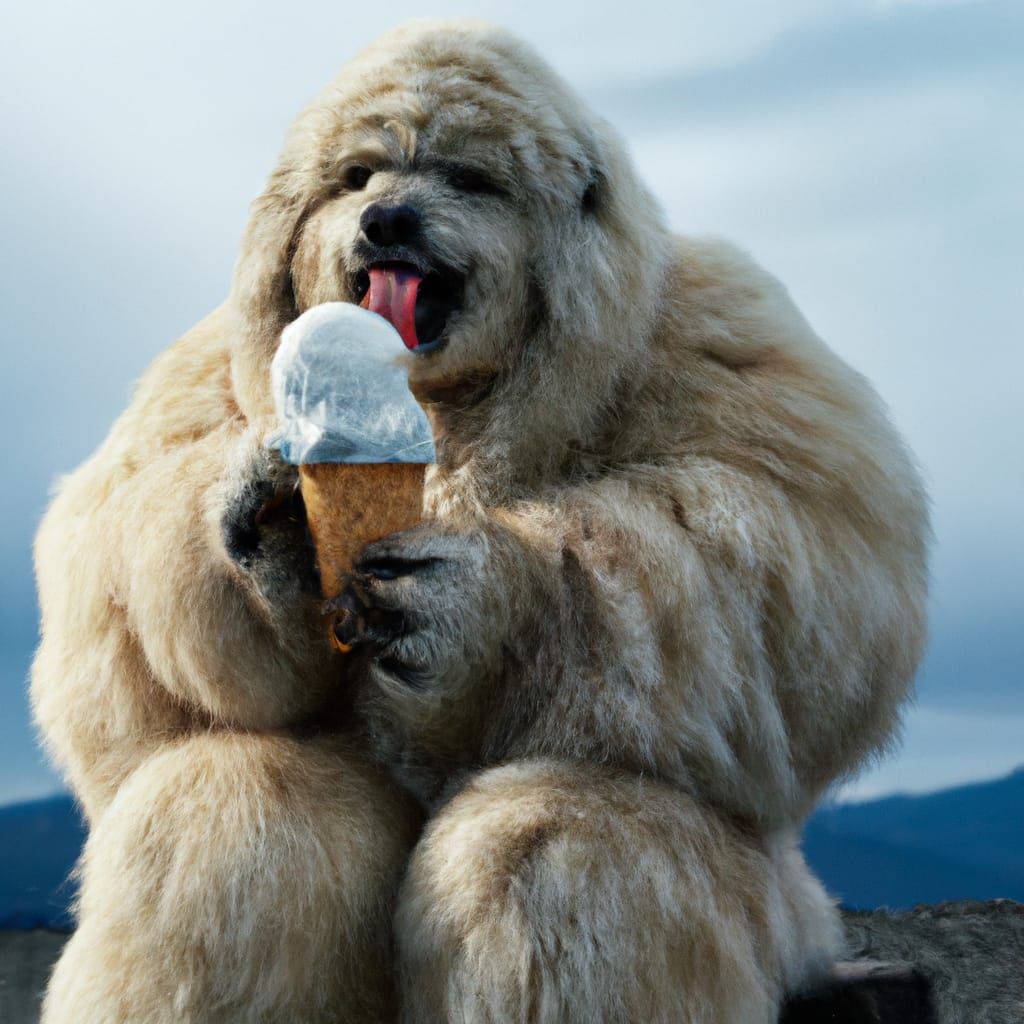 Beardog is eating ice cream - AI Generated Artwork - NightCafe Creator