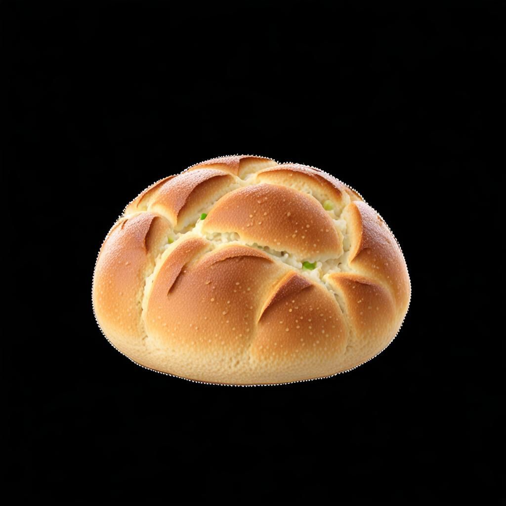 small bread, realistic, empty around.