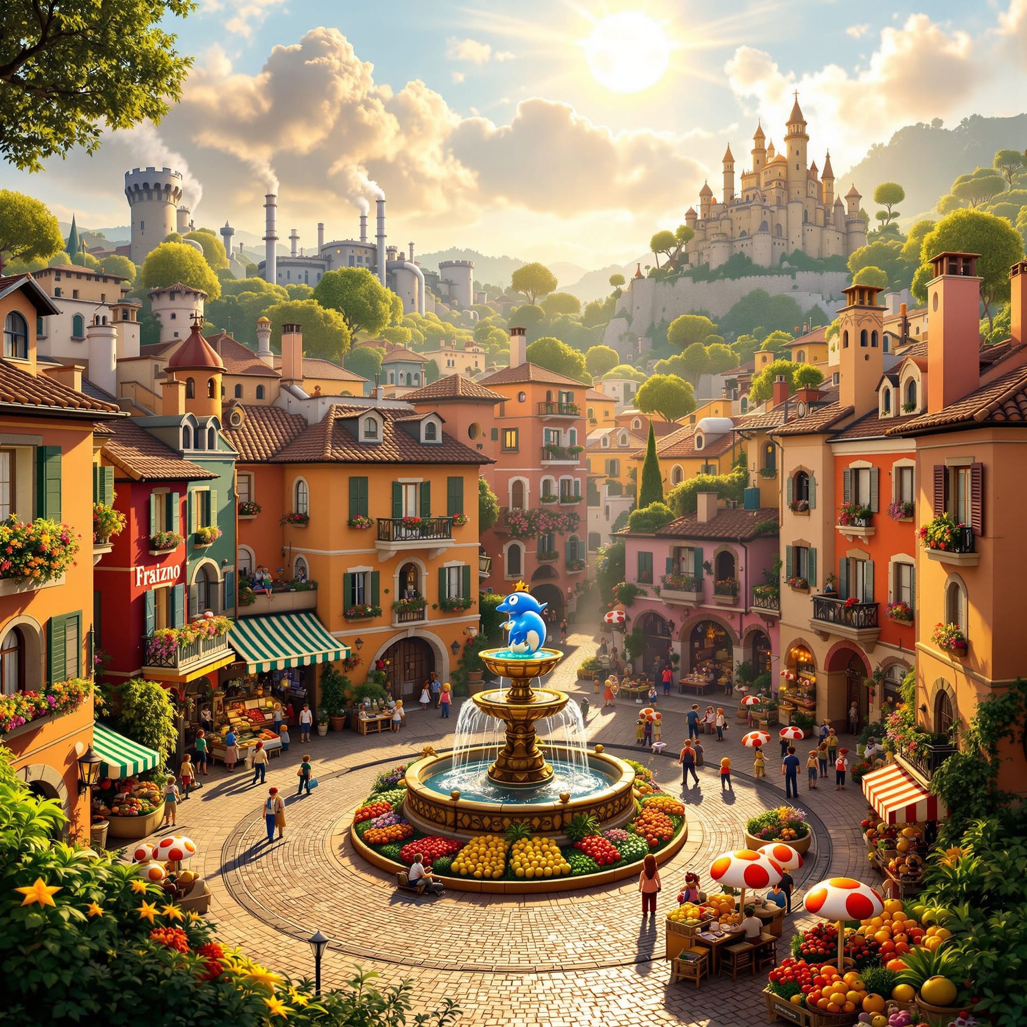 Mushroom Kingdom Village in Italian Style