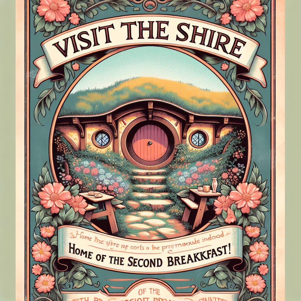 "Visit the SHIRE" Travel poster