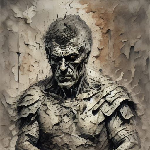 Handsome Man in Forest Clearing Digital Matte Painting