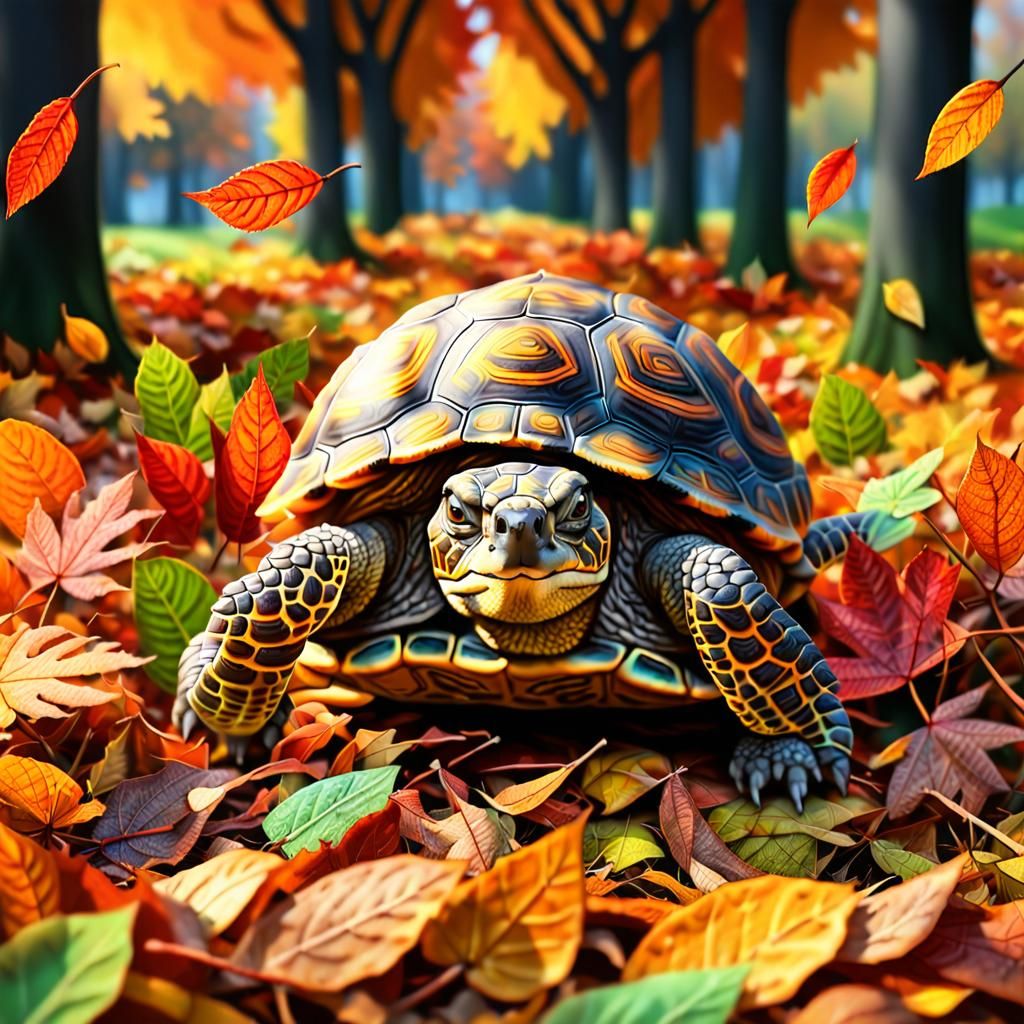 Slowey loves playing in the leaves