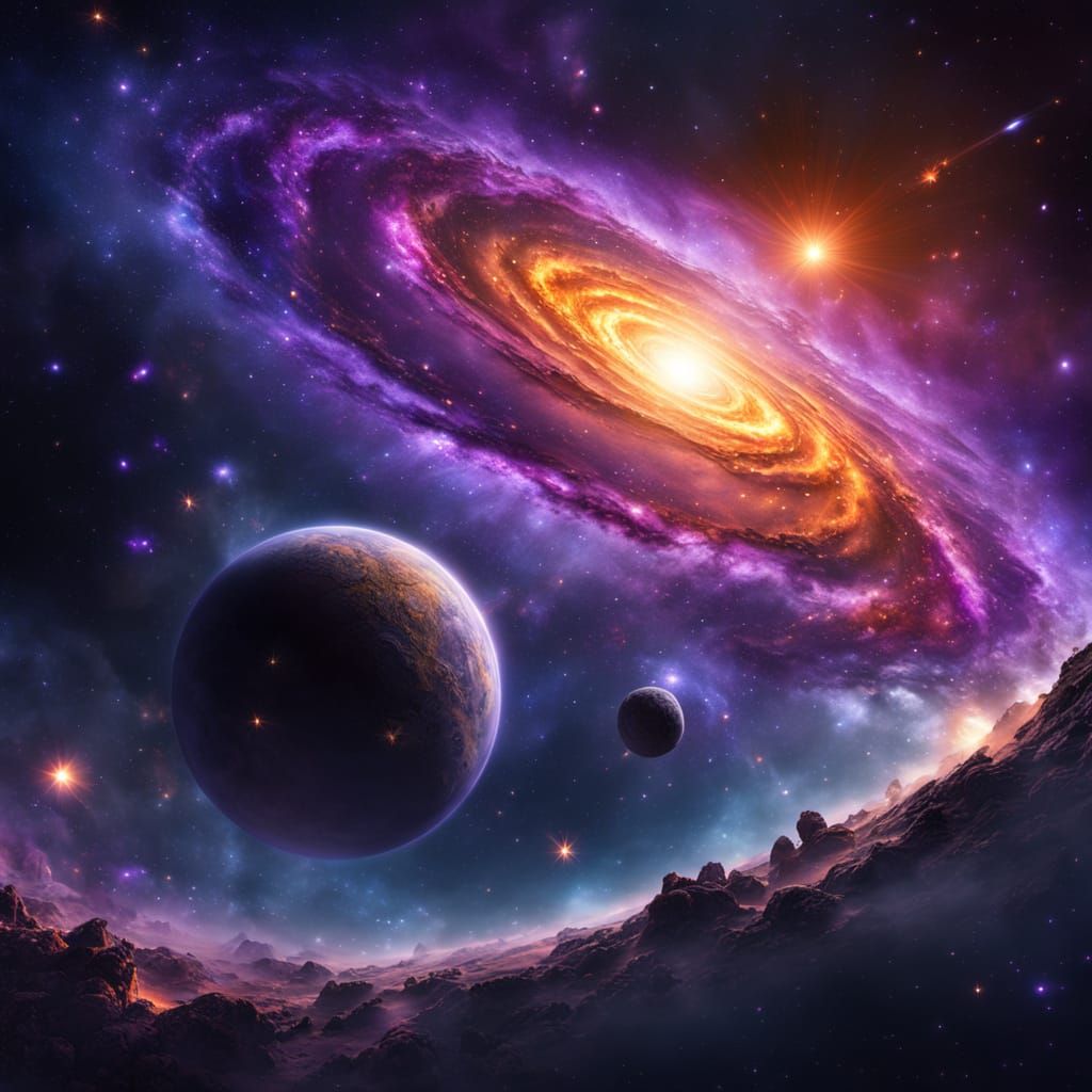 Purple & Orange Nebula  by @Sassy2keb