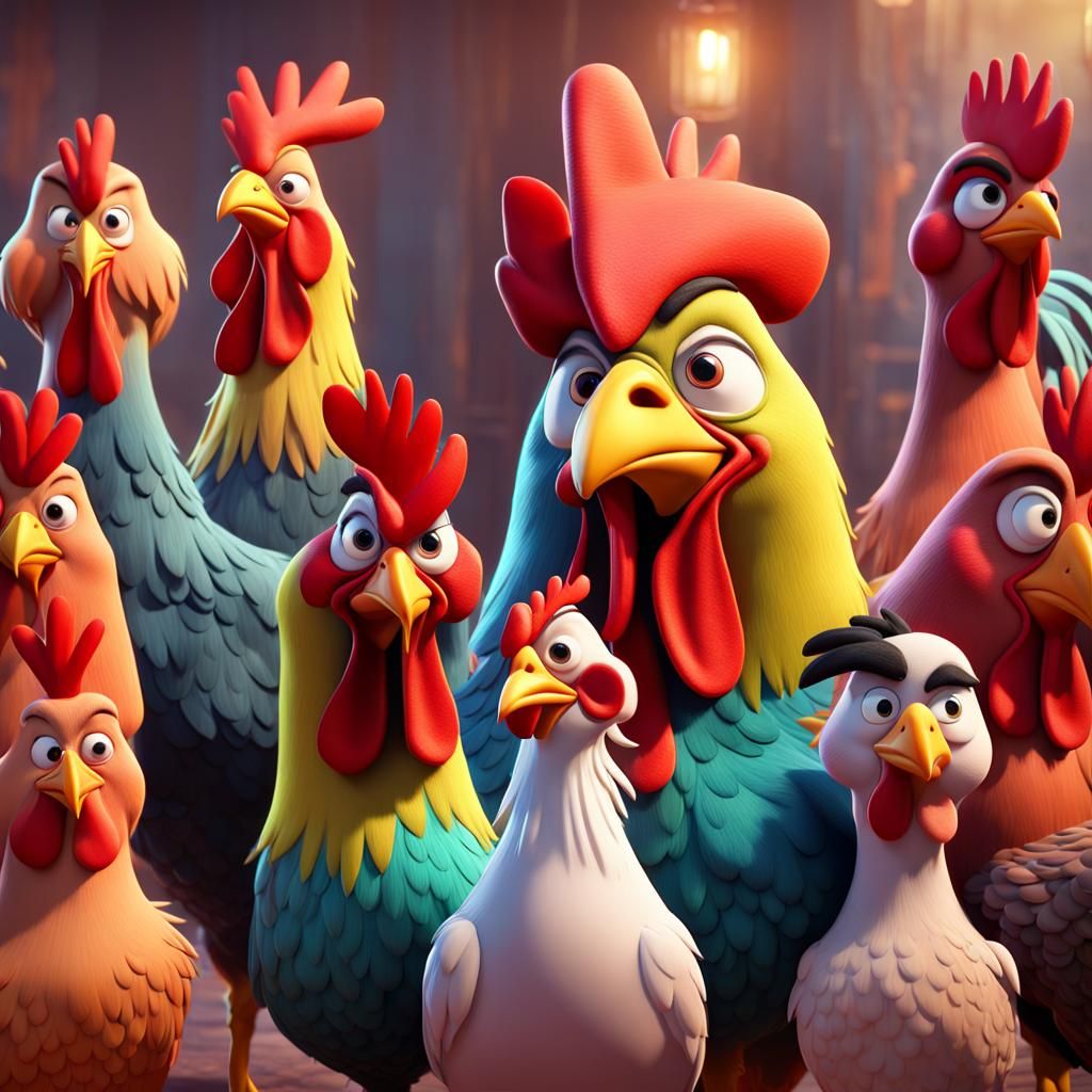 Chickens Rude & Unreasonable AI Generated Artwork NightCafe Creator