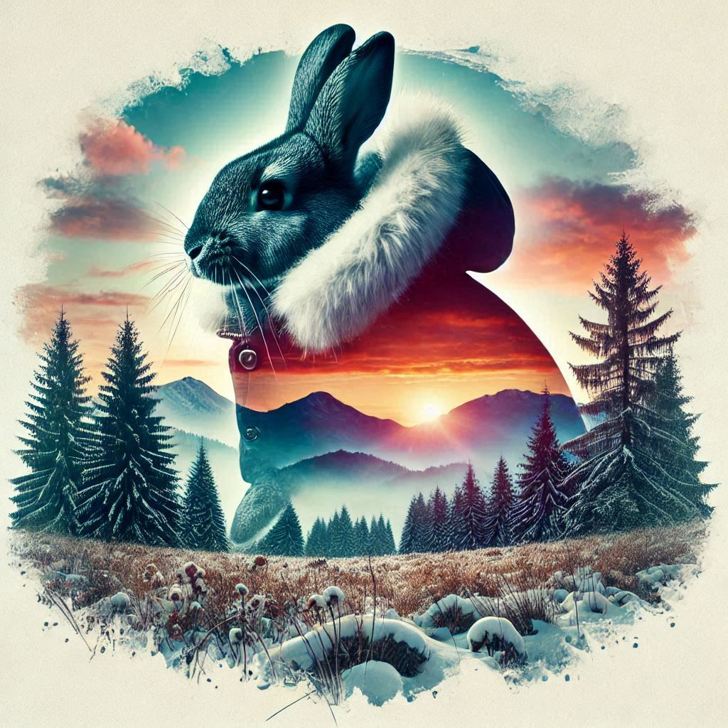 double exposure beautiful fantasy DALL-E 3 portrait landscap...